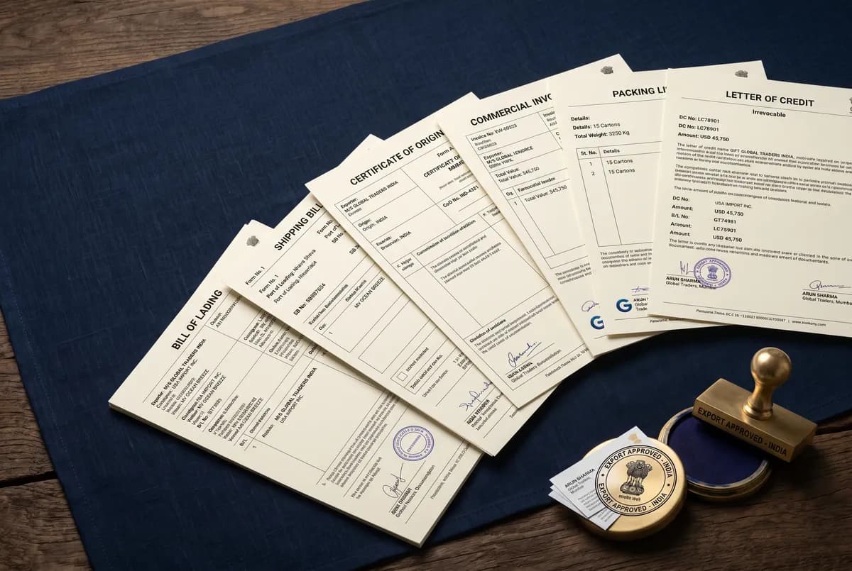 Documents Required for an Export Shipment from India
